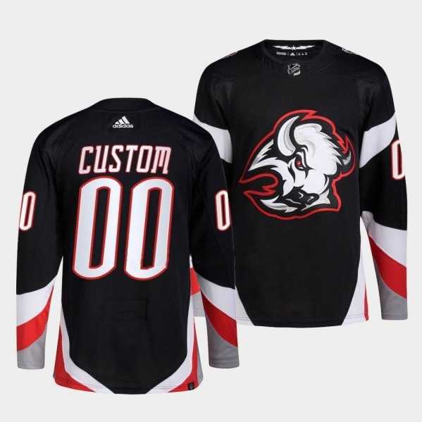 Men%27s Buffalo Sabres Custom Black 2022-23 Stitched Jersey